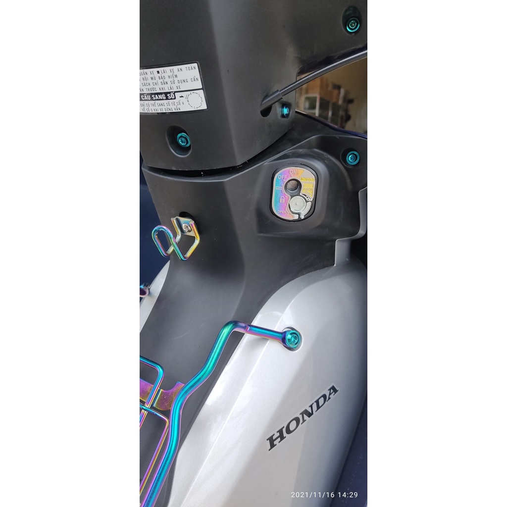 Ốc Titan gr5 6ly gắn nón bảo hiểm ốp pô che sên xe máy