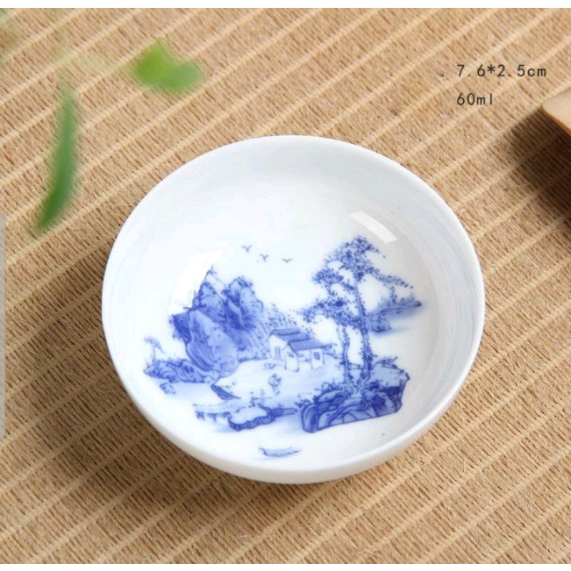 Bộ 10 chén nón bằng sứ Cảnh Đức mỏng tang thấu quang tuyệt đẹp