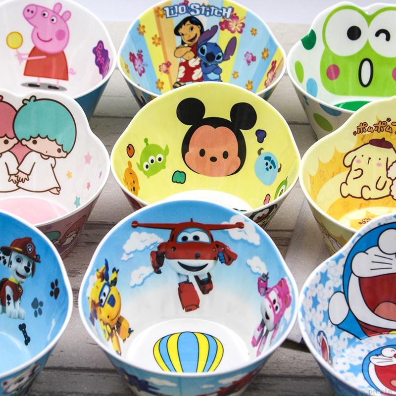 Bát ăn họa tiết hoạt hình đáng yêu chống rơi cho bé