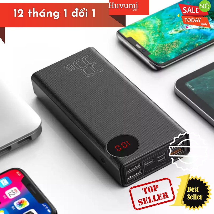 Pin dự phòng sạc nhanh Baseus Mulight PD/QC 3.0 Quick Charge 30,000mAh cho Smartphone/ Tablet/ Macbook  LV406