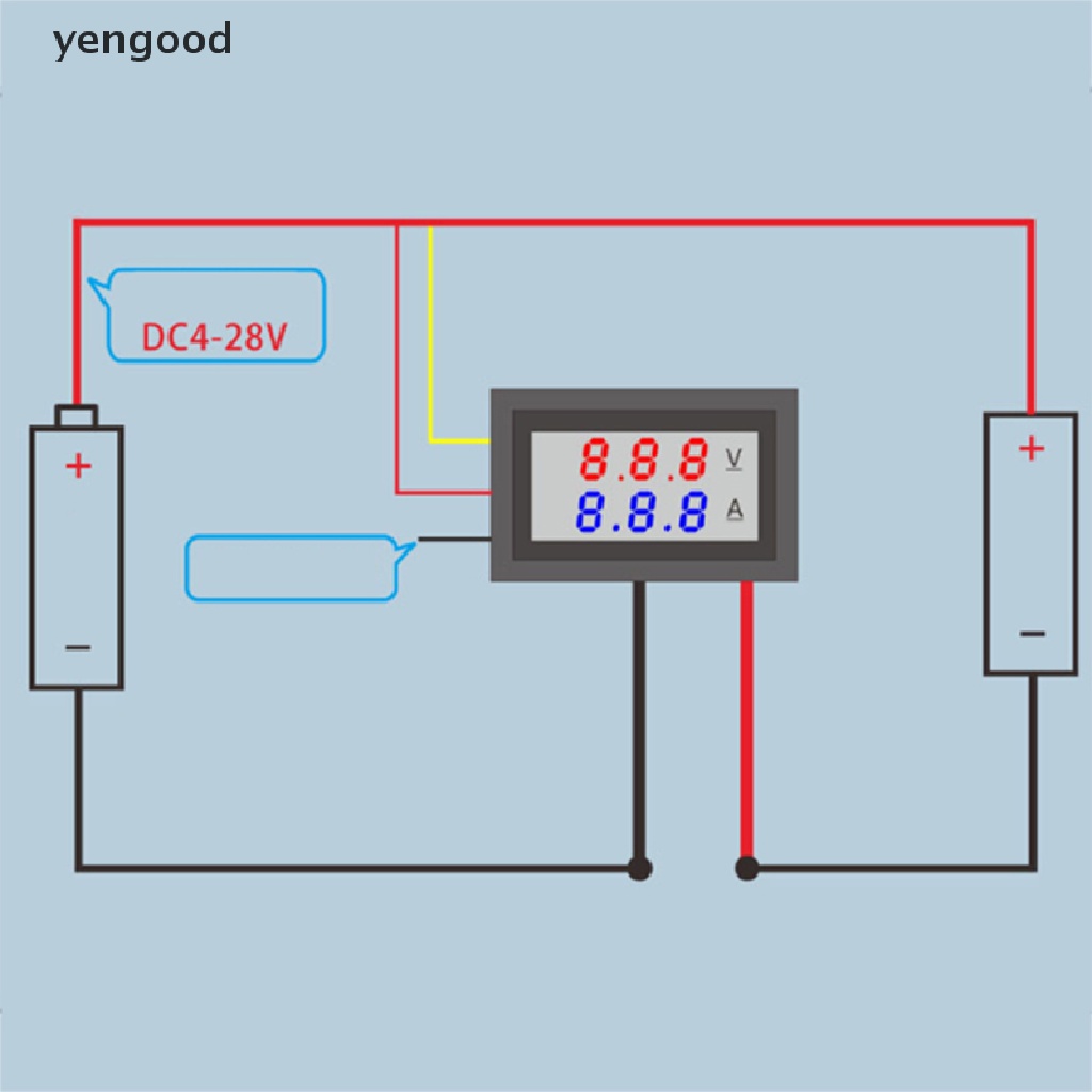 Đồng Hồ Đo Điện Áp DC 10A Có Đèn LED Chuyên Dụng Cho Xe Hơi / Xe Máy