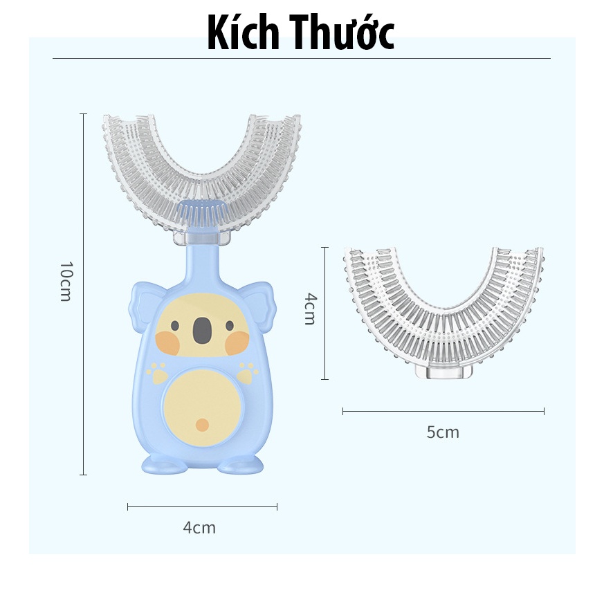 Bàn Chải Đánh Răng Cho Bé, Bàn Chải Đánh Răng Trẻ Em Làm Sạch Sâu Mọi Kẻ Răng Với Thiết Kế Chữ U Thông Minh Cho Bé