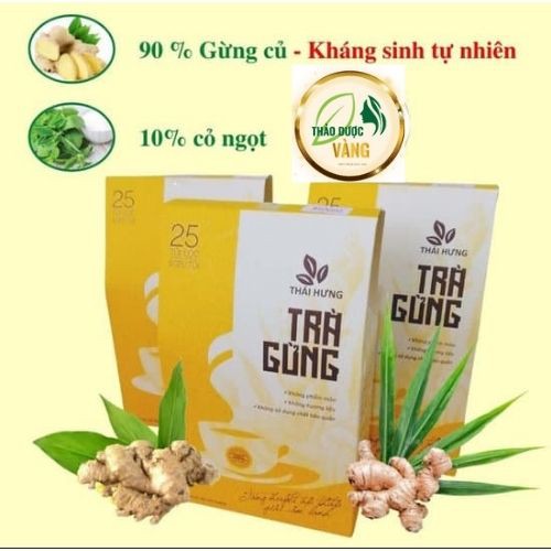 Trà Gừng Thái Hưng - Giải Cảm Lạnh, Tăng Huyết Áp Thấp - 25 túi lọc 125gr