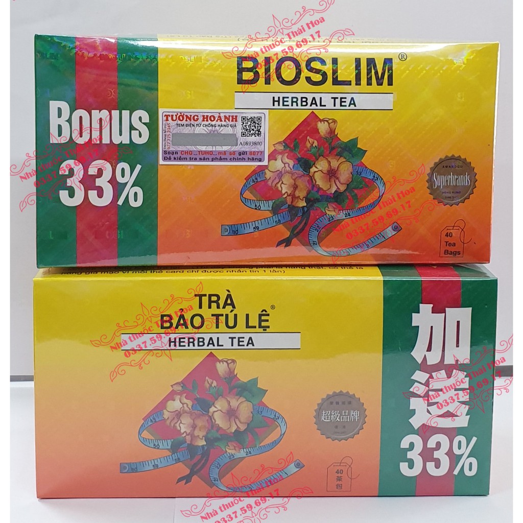 TRÀ GIẢM CÂN BIOSLIM  - HỘP 40 TÚI