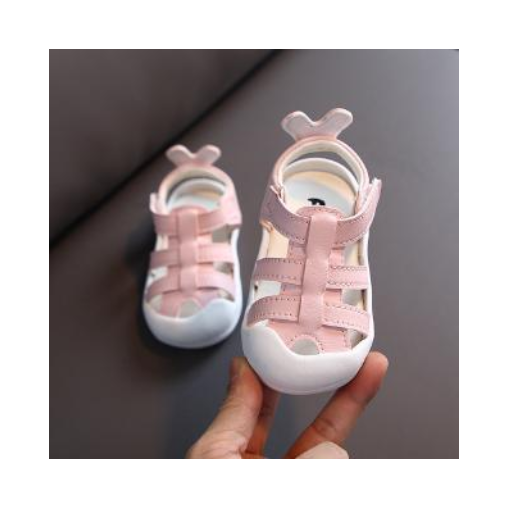 Giày sandal da nhân tạo màu trơn xinh xắn cho bé gái