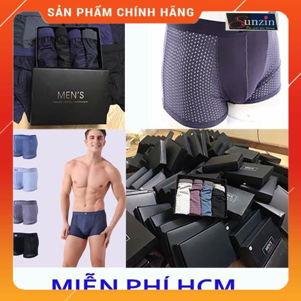 HCM - 4MEN'S -Hộp quà tặng 4 quần sịp Nam thông hơi, quần đùi vải cotton - Hàng Xuất Nhật