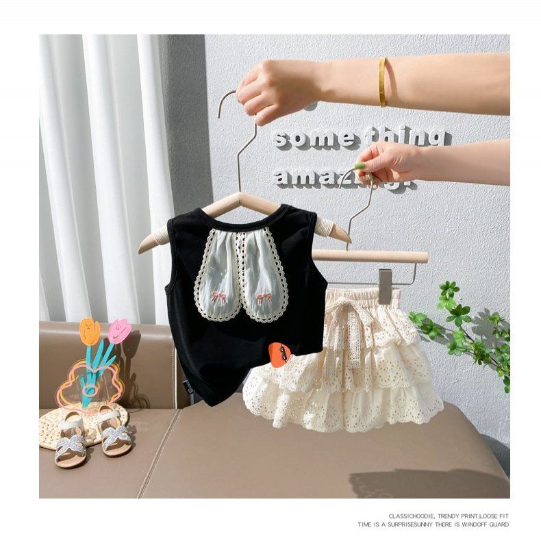 Bộ Áo Sát Nách Phối Chân Váy Ngắn Thời Trang Mùa Hè 2022 Mới Cho Bé Gái