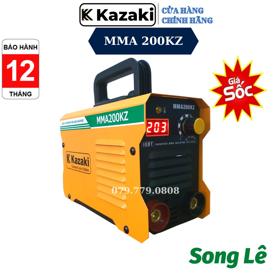 Máy hàn mini KAZAKI MMA 200 KZ - Chống dính que - Nhỏ mà có vỏ - máy hàn điện tử gia đình - hàn được điện yếu