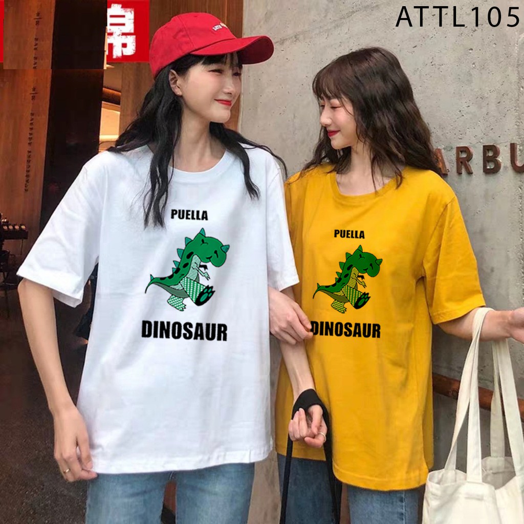 ÁO THUN NỮ TAY LỠ IN HÌNH KHỦNG LONG DINOSAUR SIÊU DỄ THƯƠNG FREE SIZE - ATTL105