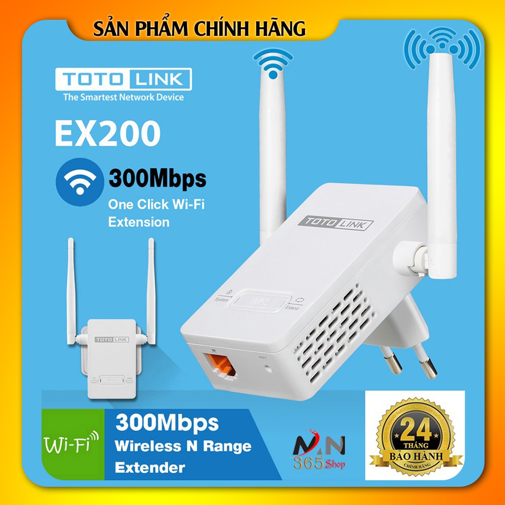 Bộ kích sóng wifi Totolink EX200 Tốc độ N300Mbps Xuyên Tường (Bảo hành 24 tháng)