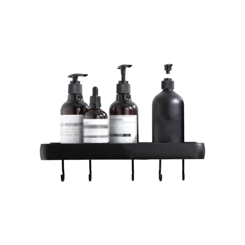 Giá Đỡ Dầu Gội Gắn Tường Đa Năng Kèm Móc Kim Loại Tiện Dụng Cho Phòng Tắm / Nhà Bếp