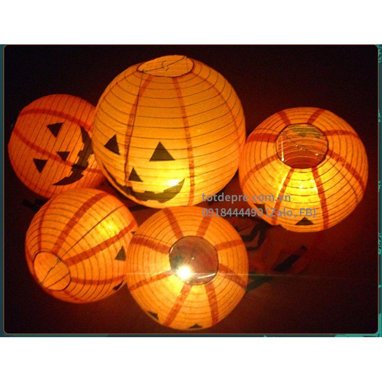 Đèn lồng giấy trang trí halloween kiểu tròn đường kính 20cm