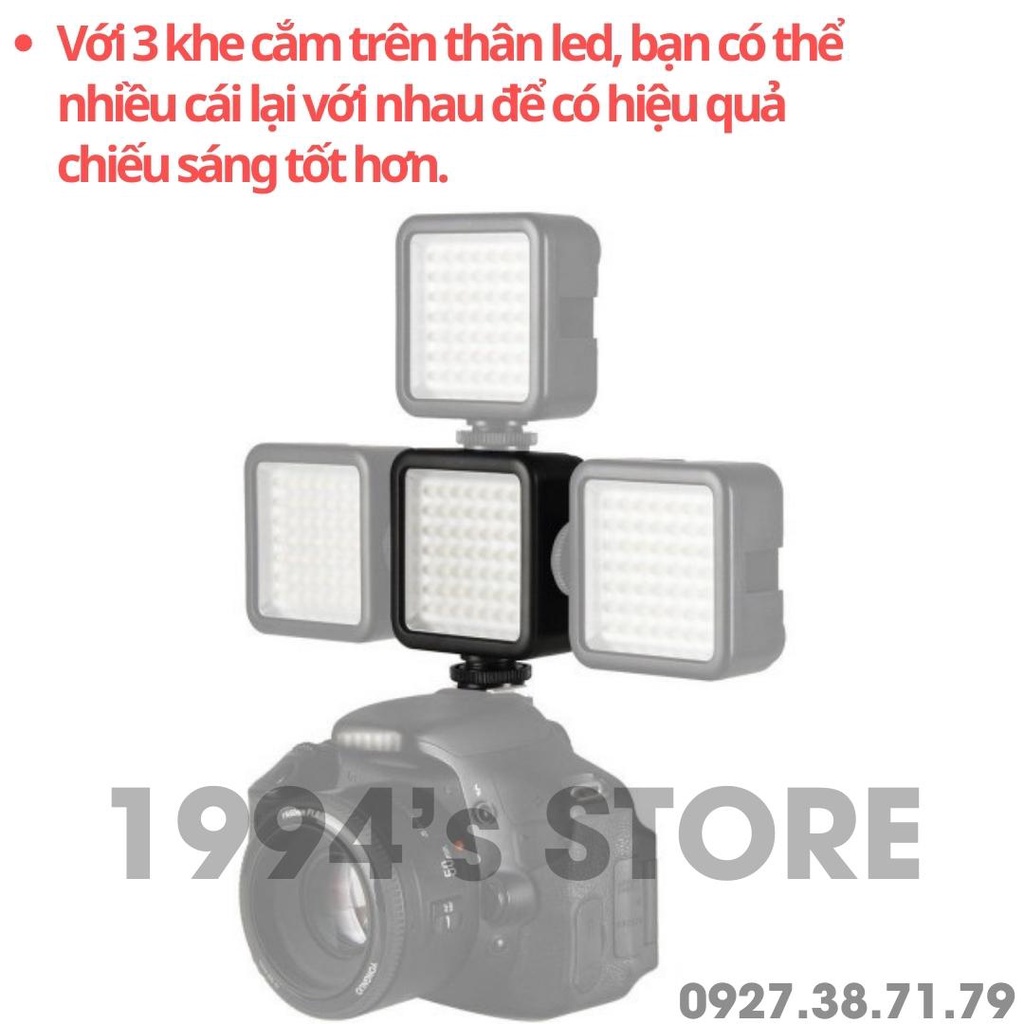 [CÓ SẴN] Đèn Led trợ sáng quay phim chụp ảnh W49 cho Điện thoại, Máy ảnh, Action Cam, GoPro, DJI Pocket, DJI Action ....