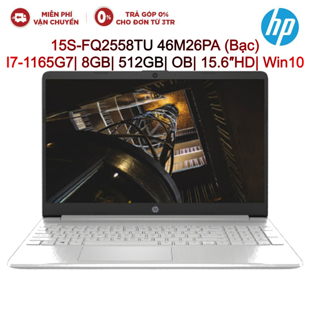 Laptop HP 15SFQ2558TU 46M26PA Bạc I71165G7| 8GB| 512GB| OB| 15.6″HD| WIN10