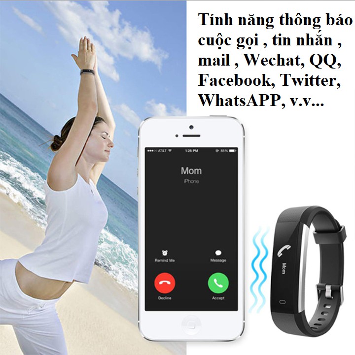 [ Xả kho 3 ngày ] Đồng hồ thông minh chống nước, đo nhịp tim, huyết áp, theo dõi sức khỏe  - Smart band 115 plus