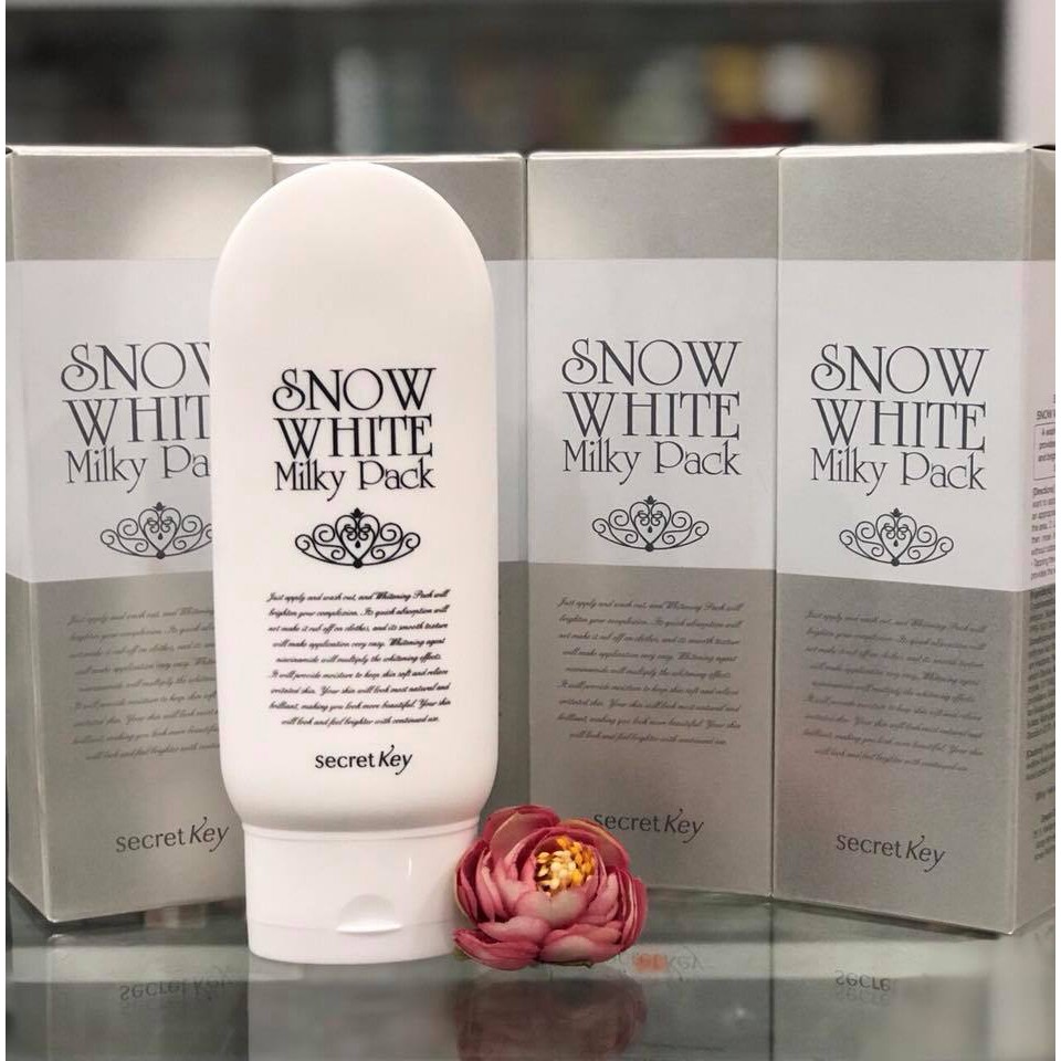Kem ủ trắng mặt và toàn thân Secret Key Snow White Milky Pack
