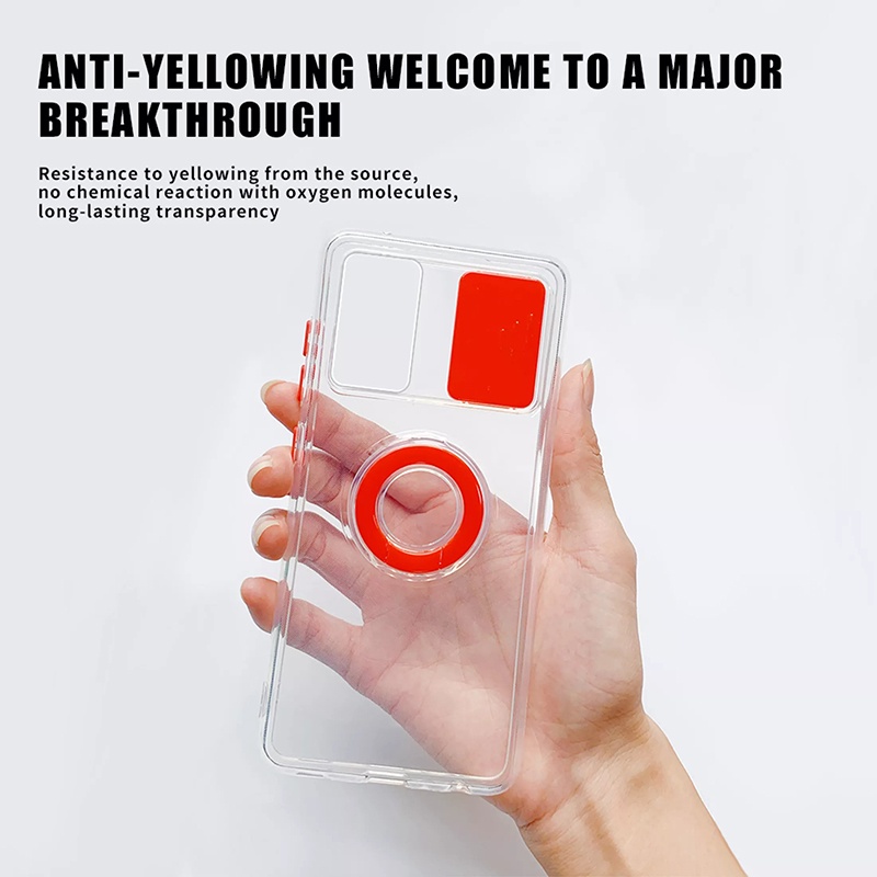 Ốp Lưng Trong Suốt Có Nhẫn Đỡ Cho Xiaomi Mi 11T Pro Mi 11 Lite 5G NE
