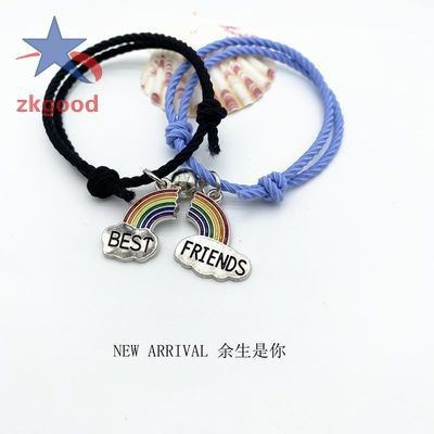 Vòng Đeo Tay Nam Châm Cá Tính Cho Cặp Đôi Phối Mặt Hình Rainbow Phi Hành Gia Thời Trang Phong Cách Retro Hàn Quốc | BigBuy360 - bigbuy360.vn