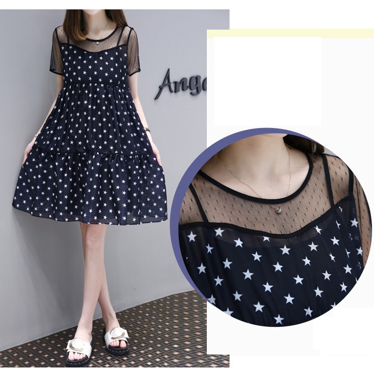 Đầm Bầu Váy Bầu Babydoll Nhiều Tầng Mùa Hè Phối Ren Xinh Xắn Đi Chơi Dự Tiệc Đi Biển HD2706 Honey Mommy