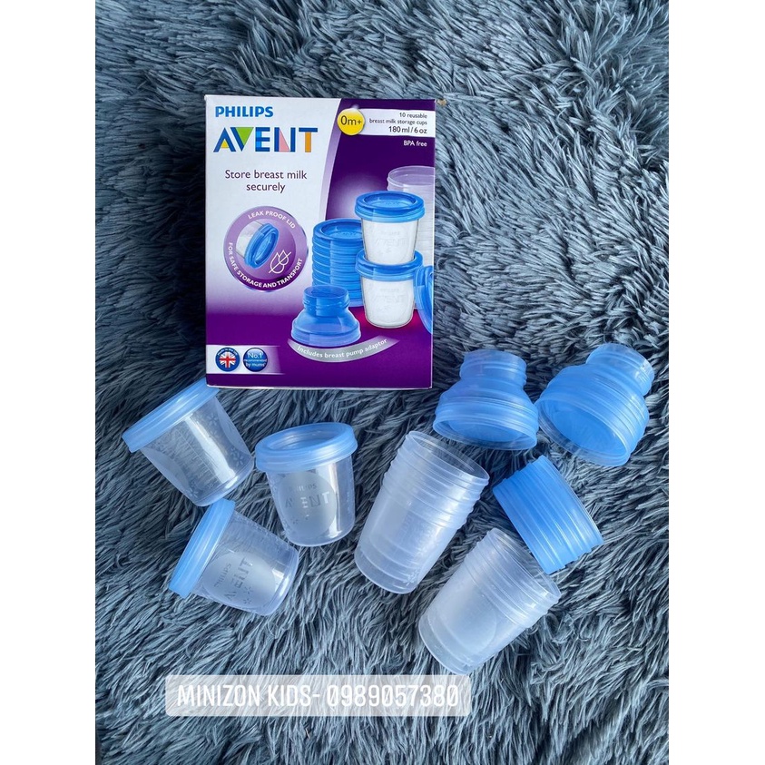 Combo Cốc Trữ Sữa + Cổ Nối Philips Avent Mẫu Mới  Dung Tích 180 ml