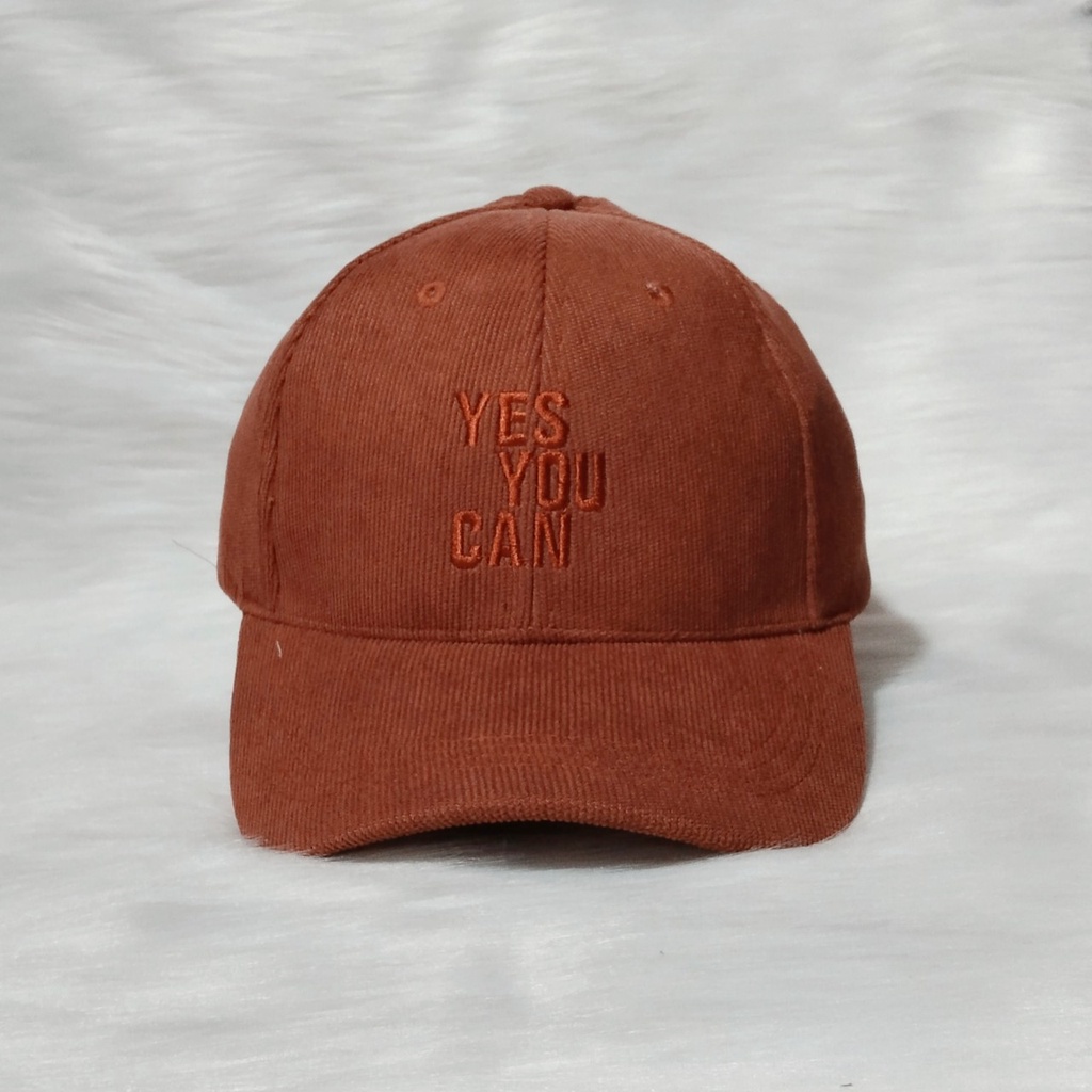 Nón lưỡi trai unisex nam nữ đều đội được thêu chữ YES YOU CAN, Giá rẻ nhất thị trường