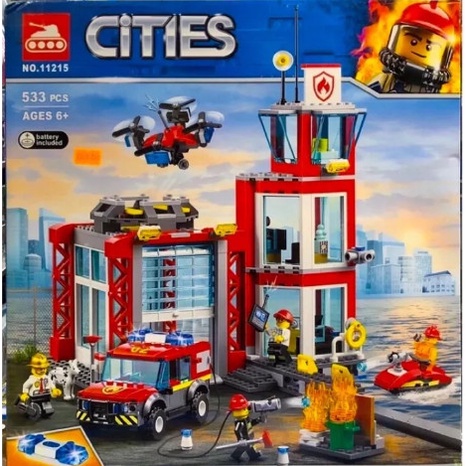 Lego City - Lari 11215  Xếp hình trạm cứu hoả 533 chi tiết
