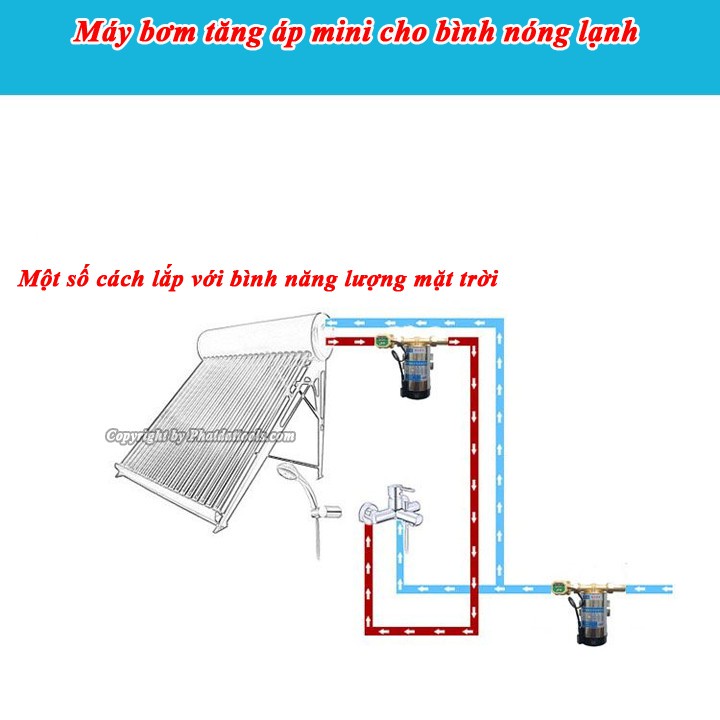 Bơm tăng áp mini cho máy giặt bình nóng lạnh máy bơm nước tăng áp tự ngắt bảo hành 6 tháng