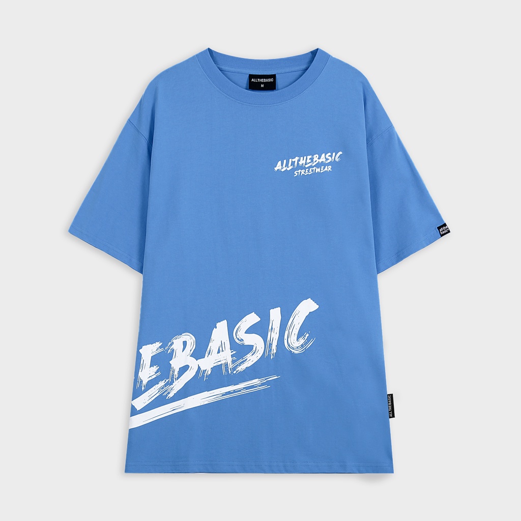 100% cotton  , Áo thun form rộng local brand All The Basic - Brushing Tee - Xanh Pastel