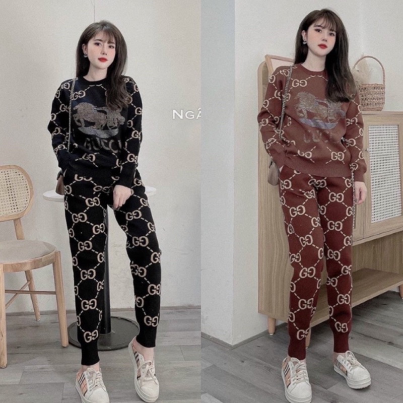 BÁN SỈ BỘ LEN ĐÍNH ĐÁ GUXI HÌNH NGỰA 2M ĐEN NÂU CHO NỮ
