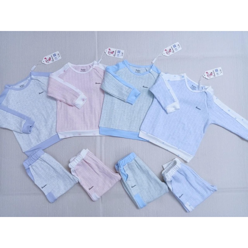 Bộ quần áo Avaler cotton nỉ nhung dài tay cài vai đủ size