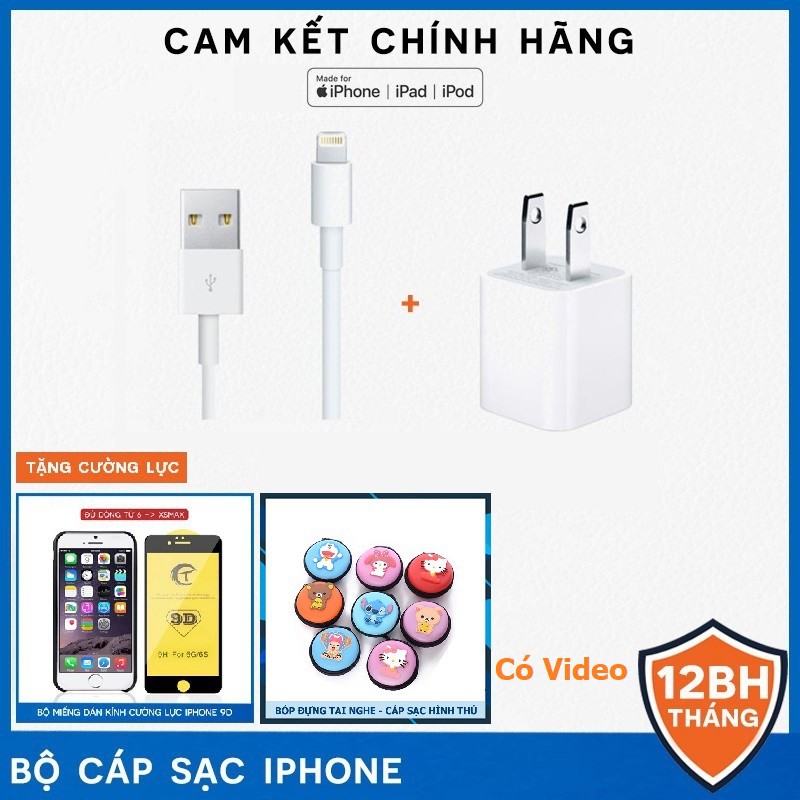 Bộ Sạc iPhone 7=&gt;Xs Max - Bộ Sạc iPhone Chính hãng Apple ️BH 12 Tháng 1 Đổi 1