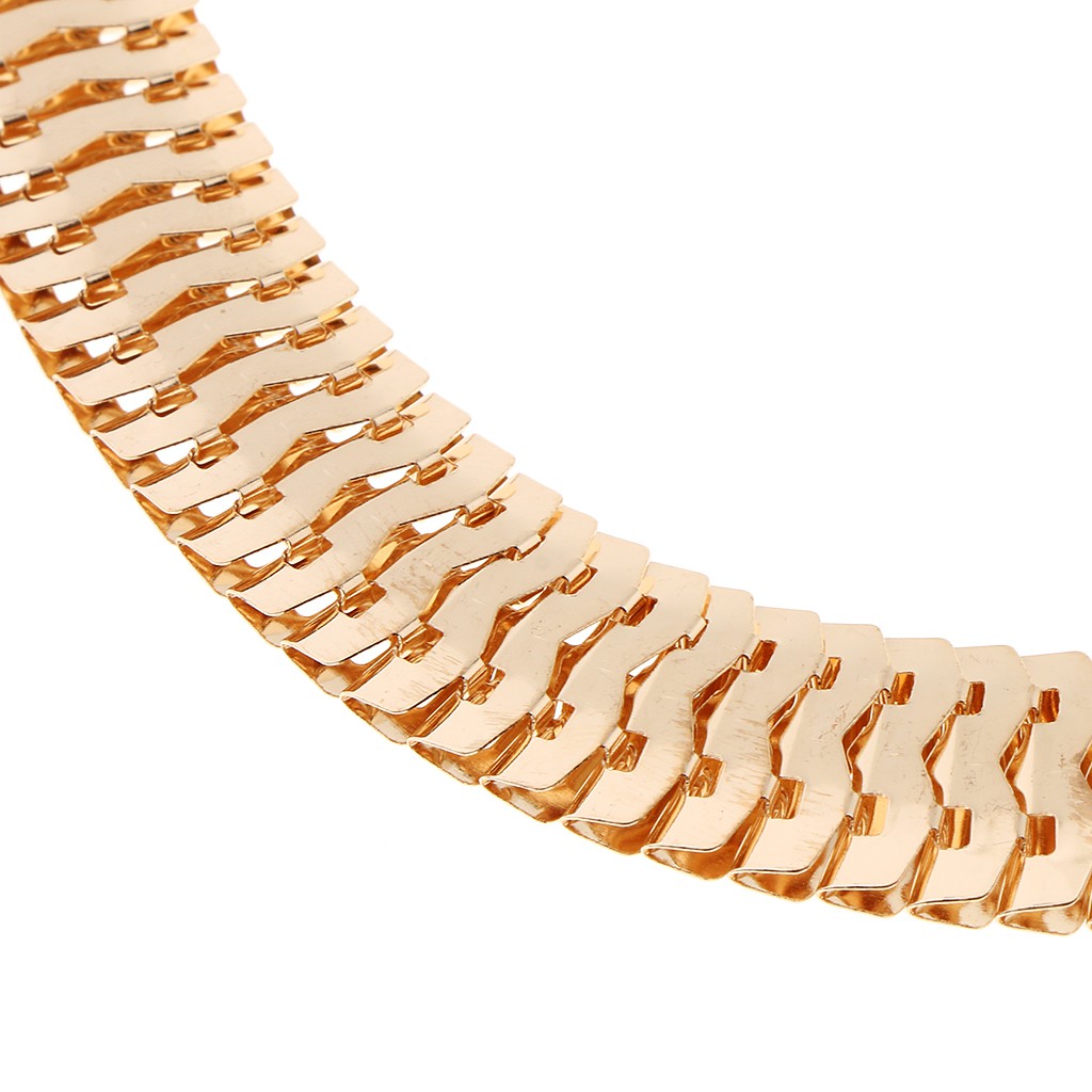 Dây thắt lưng kim loại kiểu chuỗi xích vân da cá sấu bản rộng phong cách cổ điển thời trang dành cho nữ