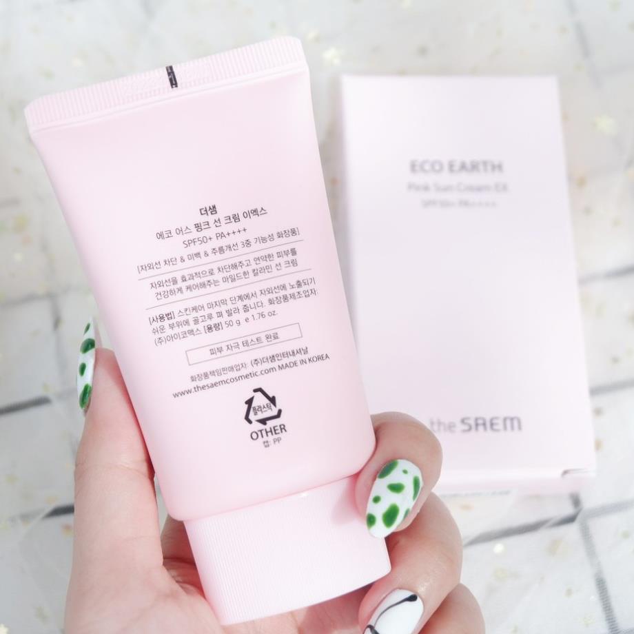 Kem chống nắng The Saem eco earth oower pink sun cream SPF50+ PA++++ 50ml