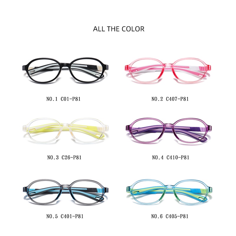 Mắt kính roza gọng silicon co giãn hình oval màu xanh dương thời trang cho bé trai và bé gái rz1085