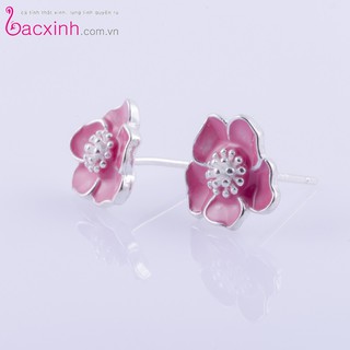 Bông tai bạc Ý 925 Bạc Xinh- Hoa Anh đào ED072