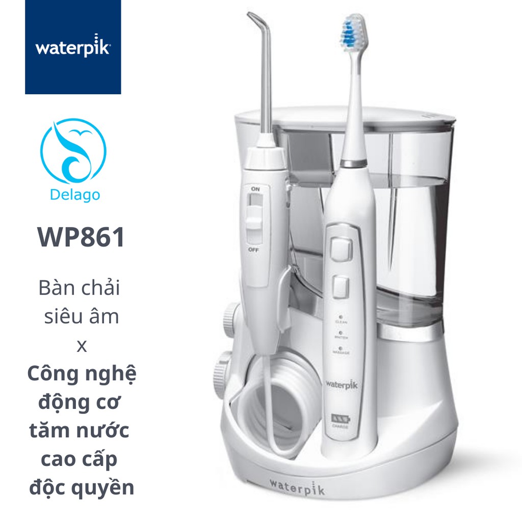 [Chính hãng] Máy tăm nước Waterpik WP861 2in1 Complete Care 5.0 - Kết hợp tăm nước và Bàn chải điện công nghệ siêu âm