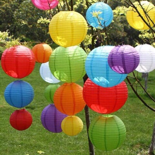 Đèn lồng vải 20cm đủ màu