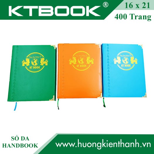 Sổ ghi chép bìa da cao cấp ktbook handbook 400 trang size A5 ruột giấy in caro có cắt góc