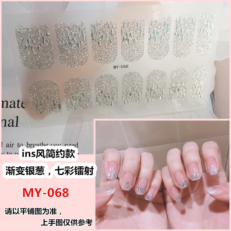 Miếng dán trang trí móng tay hình 3D nhiều màu đính đá độc đáo