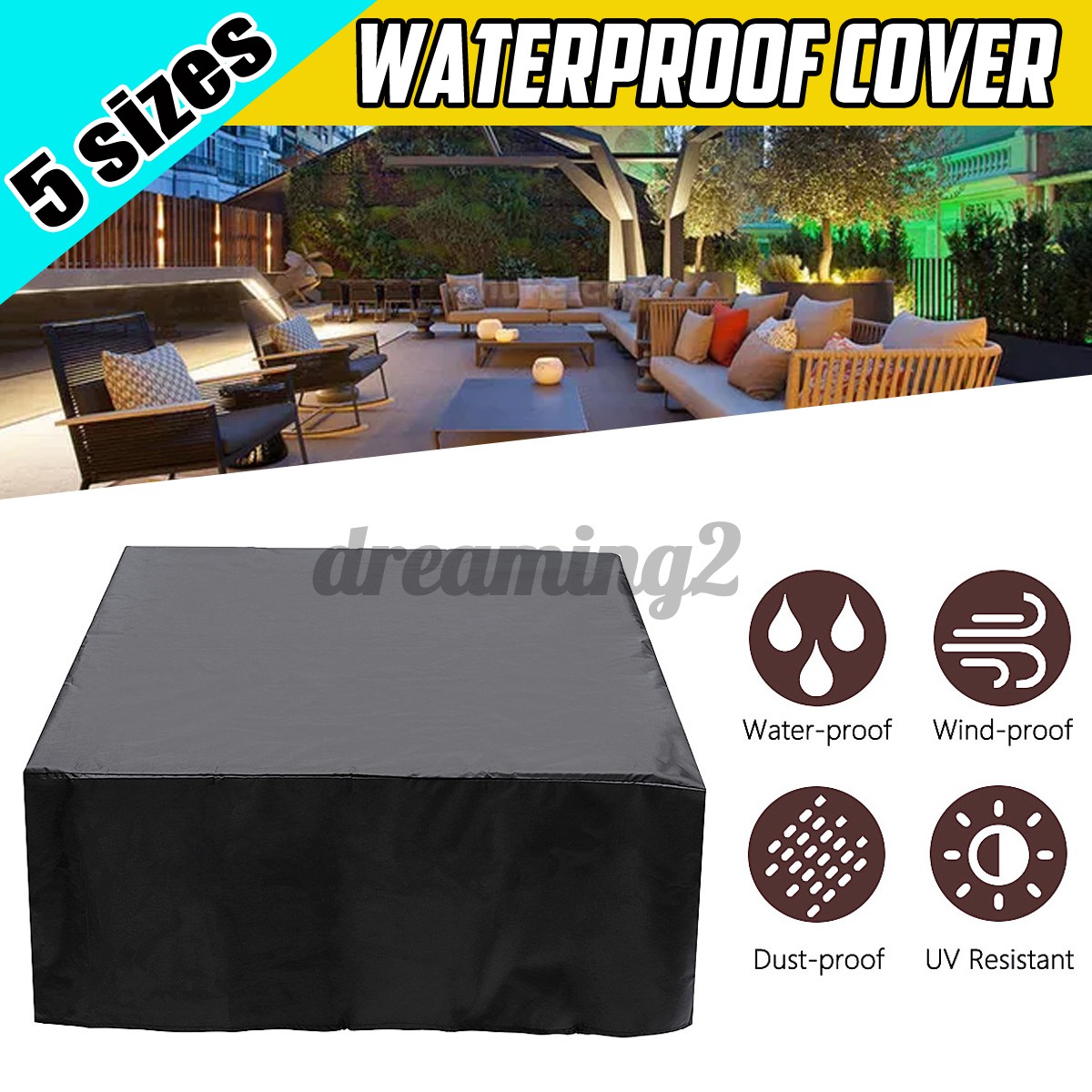 Outsunny Waterproof Garden Patio Furniture Set Cover Outdoor Table Cube Chairs DREAMING2