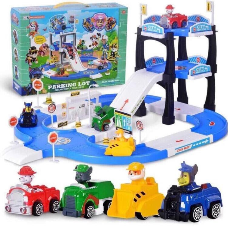 bộ đồ chơi môi hình biệt đội 4 chú chó cứu hộ parking lot