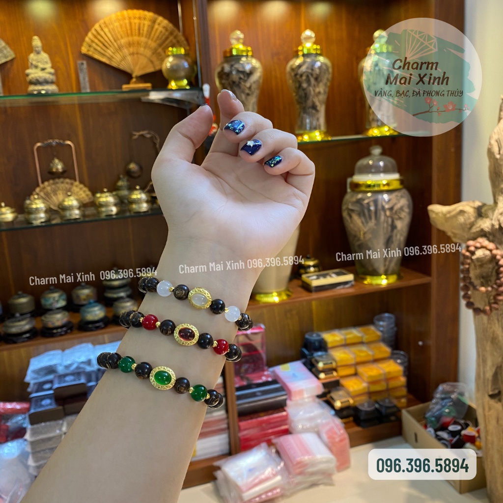 Vòng Tay Sánh Chìm Oval Nhiều Màu Phong Thủy - Vòng tay gỗ tự nhiên nam nữ handmade tự làm