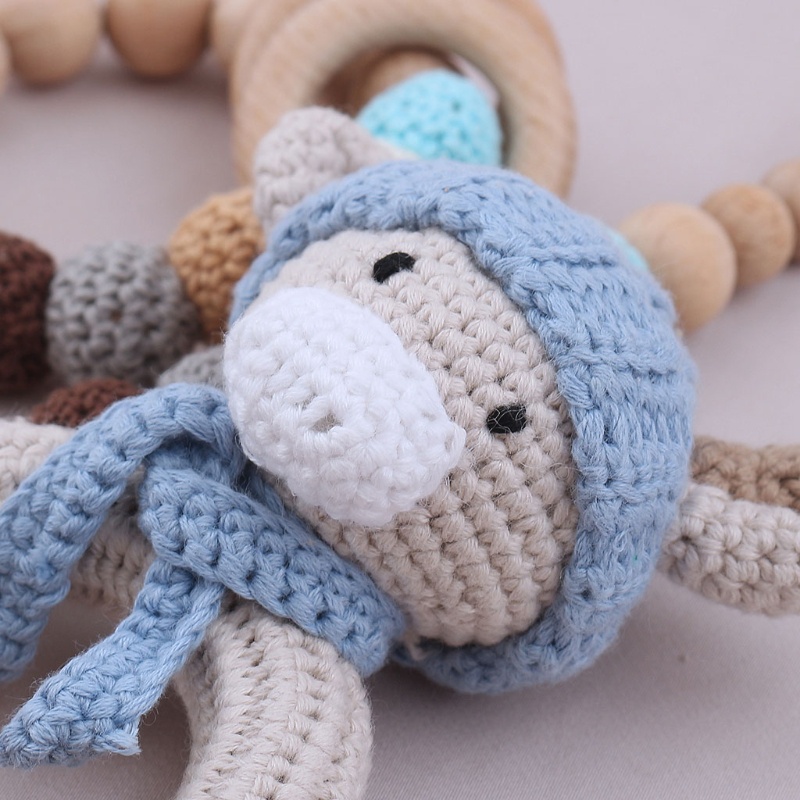 Vòng Lục Lạc Đồ Chơi Handmade Kèm Núm Vú Giả Bình Tĩnh Cho Bé Sơ Sinh