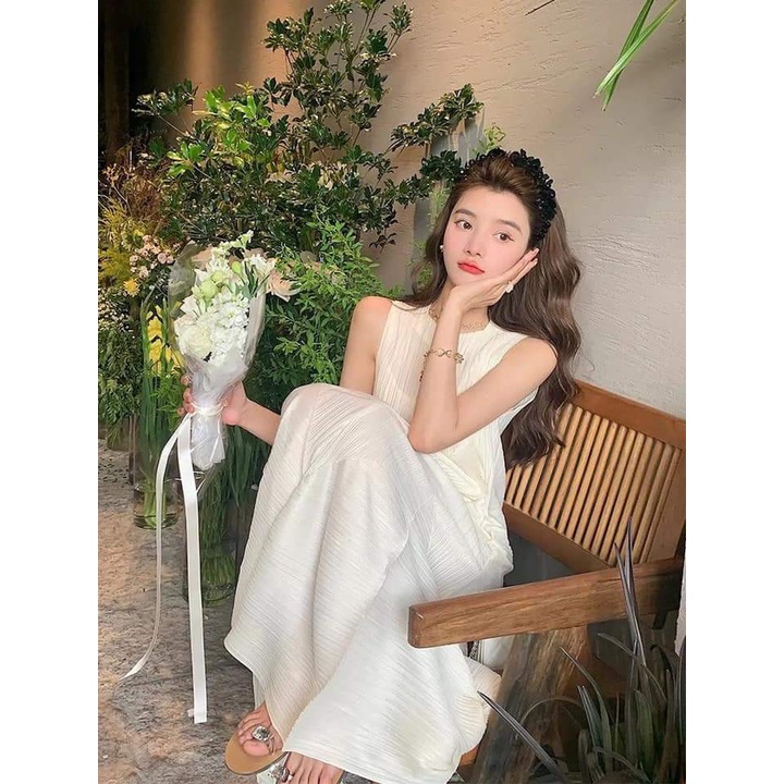 :💋 Váy suông sát nách đuôi cá vân eo cực xinh đủ 3 màu kèm ảnh thật trải sàn