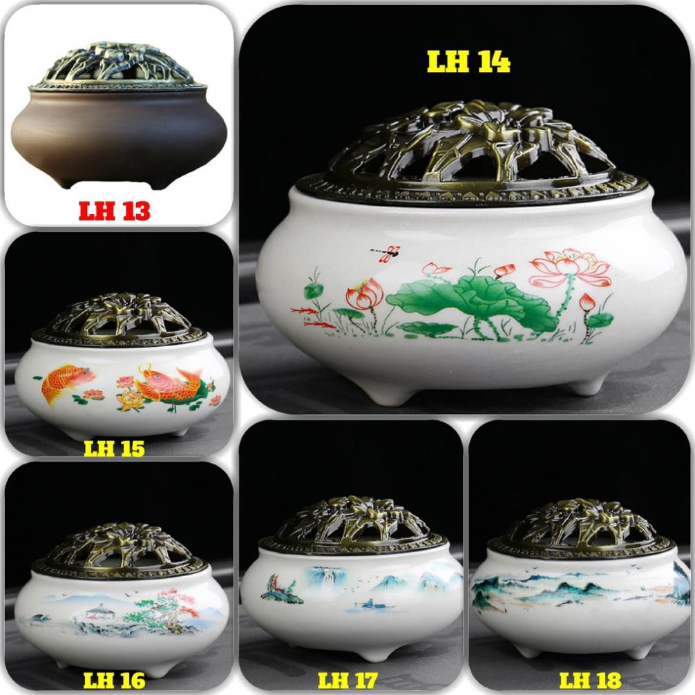 Trầm hương, lư đốt trầm men rạn ngọc cao cấp ..