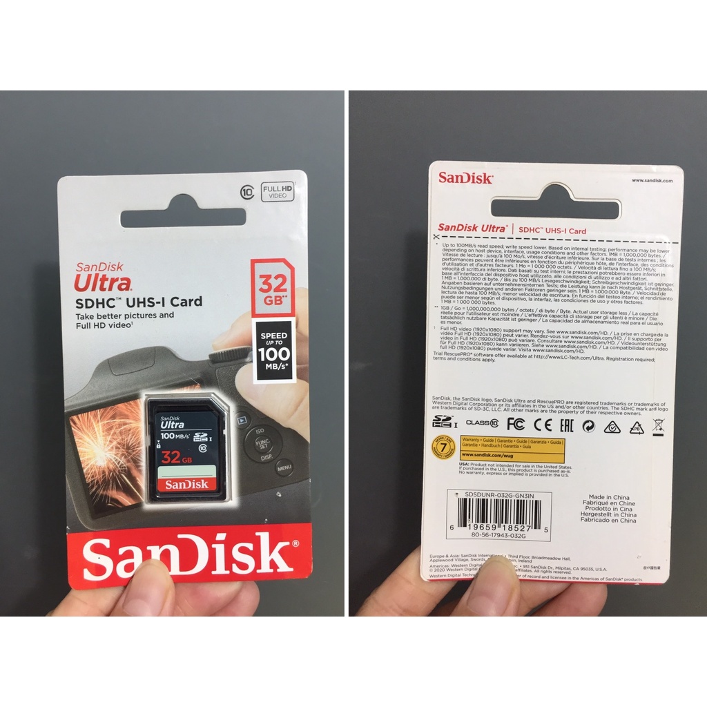 [16GB; 32GB ;64GB;128GB] Thẻ nhớ SD tốc độ 120MB/s SanDisk Ultra