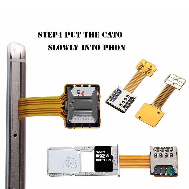 Ready Stock Card Extender Dual SIM Adapter Extension Cable Slot Durable For Mobile Phone Android @vn