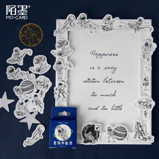 Set 45 miếng dán trang trí họa tiết phi hành gia dễ thương