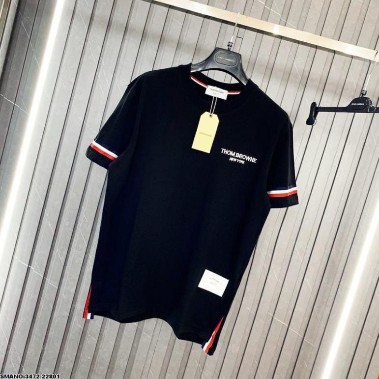 Áo Thun Nam Thom Viền Trắng Đỏ Siêu Hot - Áo Phông Nam Thom Chữ Trước Ngực Siêu Đẹp