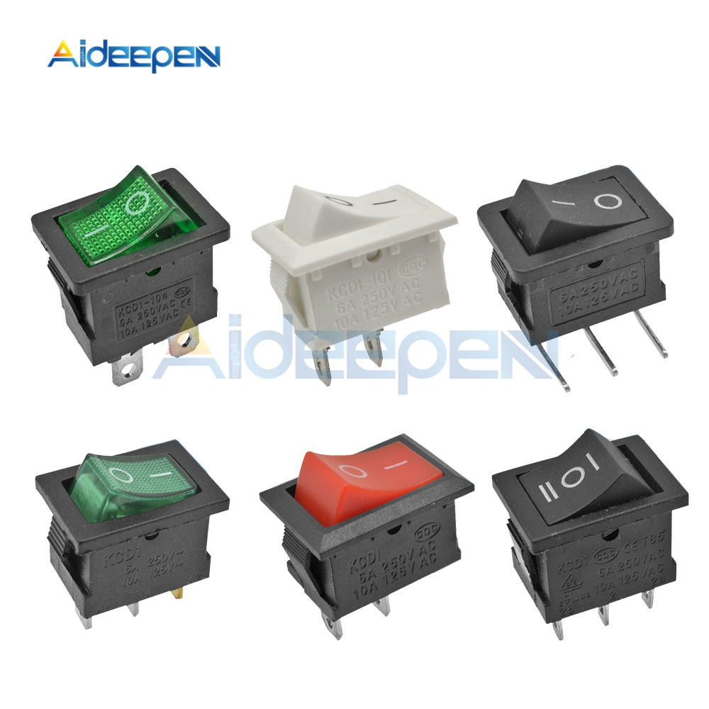 Set 5 Công Tắc Bật Tắt Kcd1 2 Pins 3 Pins 4 Pins 6 Pins 6a 250v / 10a 125v 15x21mm